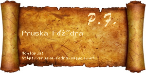 Pruska Fédra névjegykártya